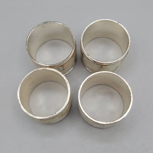 Mother Of Pearl Napkin Rings Beach Tropical Table Decor Set of 4 - Picture 5 of 5